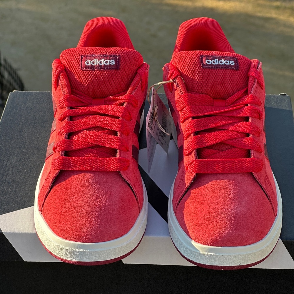 Adidas Grand Court 00s Red Low Casual Sneaker Unisex Youth GS 4Y | 5Y | 6Y NEW - Picture 4 of 8